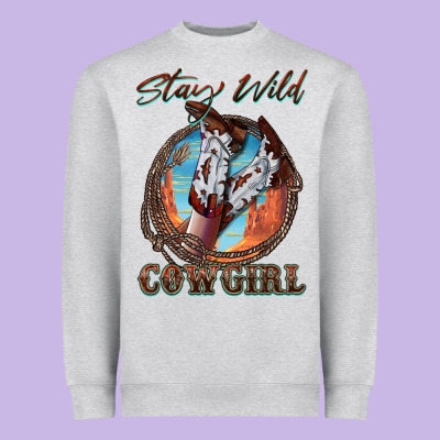 Stay Wild Cowgirl Heavyweight Sweatshirt Designed By Fadigitalartstudio
