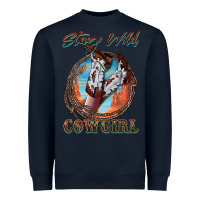 Navy Stay Wild Cowgirl Heavyweight Sweatshirt - FaDigitalArtStudio