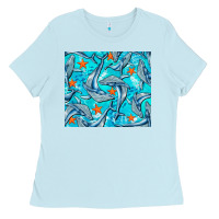 Baby Blue humpback whale Ladies Tee - BarkalooDesign