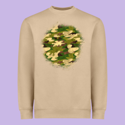 Camouflage Patch 2 Heavyweight Sweatshirt Designed By Bundleandbundleshop