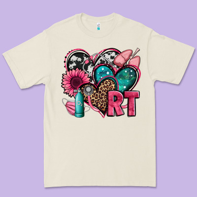 Rt Respiratory Therapist Hearts Premium Tee Designed By Jasminsmagicworld