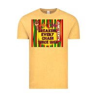 Vintage Mustard juneteenth breaking every chain since 1865 Vintage Tee - TumblerDesignByShophia