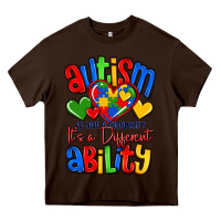 Chocolate Brown autism is not a disability it's a different abilit Heavy Core Tee - LillyAllenDesigns
