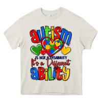 Cream autism is not a disability it's a different abilit Heavy Core Tee - LillyAllenDesigns