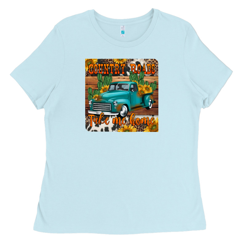 Country Roads Take Me Home Truck Coaster Ladies Tee by Jasminsmagicworld | Teevron