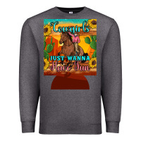 Charcoal Heather cowgirls just wanna have fun 12 oz can cooler (regular) Premium Sweatshirt - Artiststas