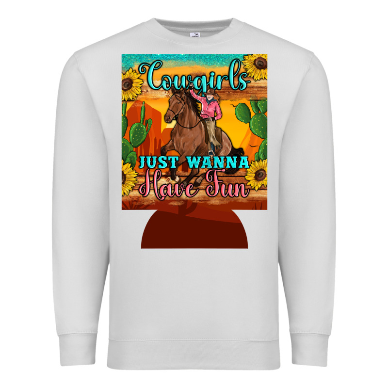 Cowgirls Just Wanna Have Fun 12 Oz Can Cooler (regular) Premium Sweatshirt by Artiststas | Teevron