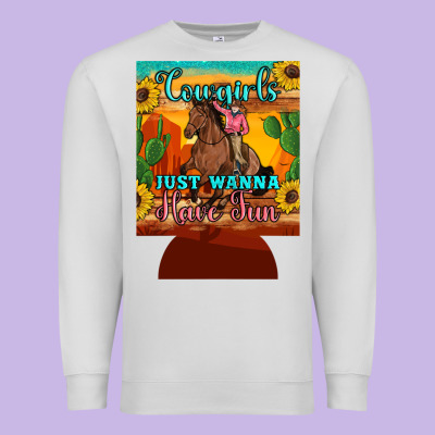 Cowgirls Just Wanna Have Fun 12 Oz Can Cooler (regular) Premium Sweatshirt Designed By Artiststas