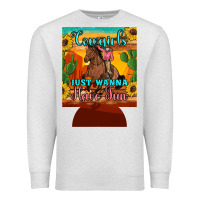 Oatmeal Heather cowgirls just wanna have fun 12 oz can cooler (regular) Premium Sweatshirt - Artiststas