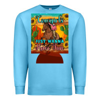 Ocean Blue cowgirls just wanna have fun 12 oz can cooler (regular) Premium Sweatshirt - Artiststas