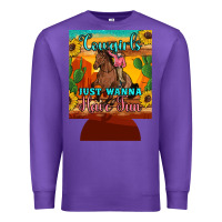 Purple cowgirls just wanna have fun 12 oz can cooler (regular) Premium Sweatshirt - Artiststas