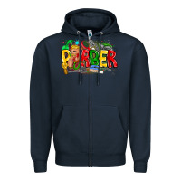 Navy barber Zipper Hoodie - CowhideDigitalArt