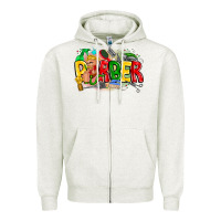 Oatmeal Heather barber Zipper Hoodie - CowhideDigitalArt