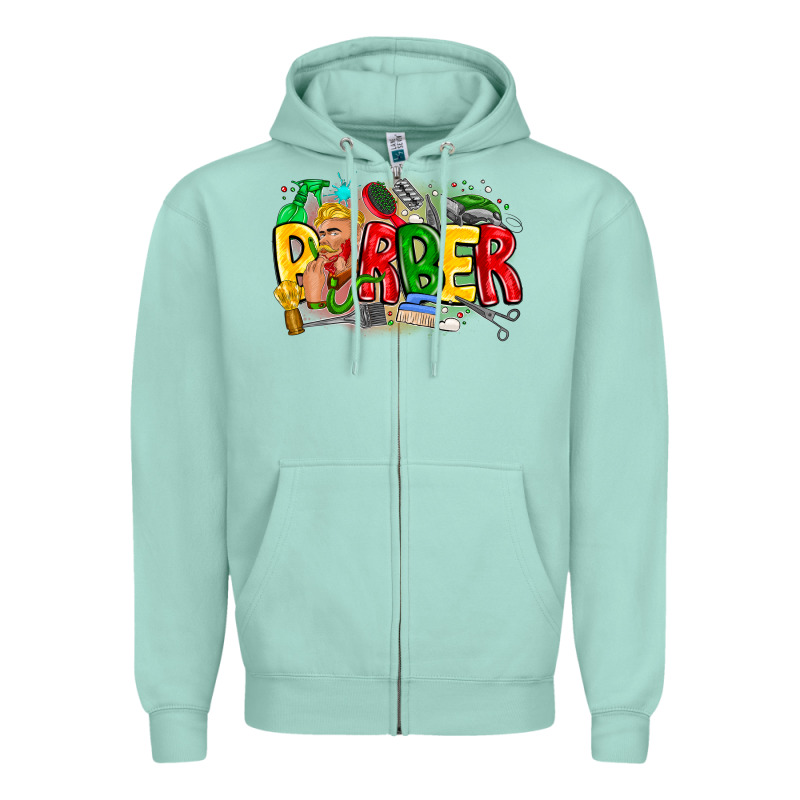 Barber Zipper Hoodie by CowhideDigitalArt | Teevron