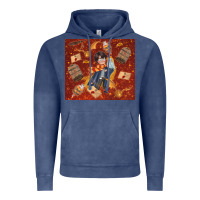Vintage Denim wizard boy with magic items Vintage Hoodie - TumblerDesignByShophia