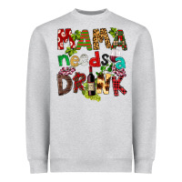 Heather Grey Mama Needs A Drink Heavyweight Sweatshirt - FaDigitalArtStudio