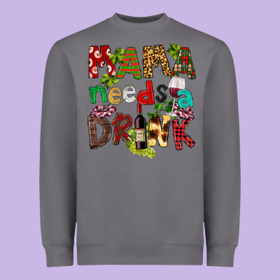 Mama Needs A Drink Heavyweight Sweatshirt Designed By Fadigitalartstudio
