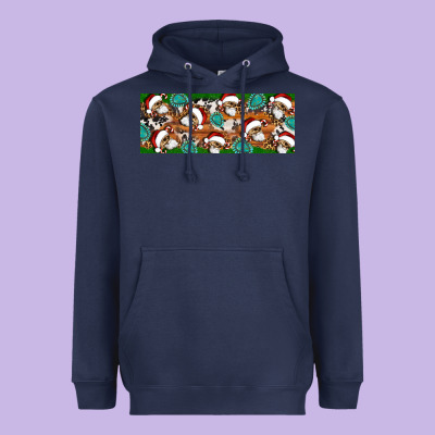 Santa Skeleton Christmas Heavyweight Hoodie Designed By Artiststas