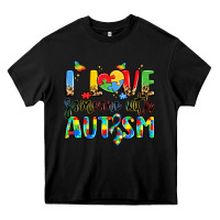 Black i love someone with autism Heavy Core Tee - LillyAllenDesigns