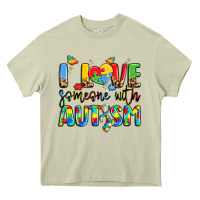 Mossy i love someone with autism Heavy Core Tee - LillyAllenDesigns