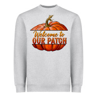 Heather Grey welcome to our patch Heavyweight Sweatshirt - BundleAndBundleShop