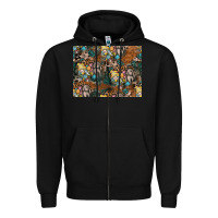 Black easter pattern Zipper Hoodie - CowhideDigitalArt