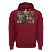 Burgundy easter pattern Zipper Hoodie - CowhideDigitalArt