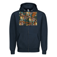 Navy easter pattern Zipper Hoodie - CowhideDigitalArt