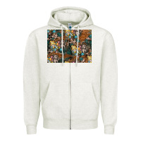 Oatmeal Heather easter pattern Zipper Hoodie - CowhideDigitalArt