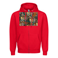 Red easter pattern Zipper Hoodie - CowhideDigitalArt