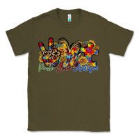 Army Green peace love autism Classic Tee - RacoonDesign