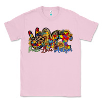 Bubblegum Pink peace love autism Classic Tee - RacoonDesign