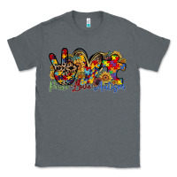 Charcoal Heather peace love autism Classic Tee - RacoonDesign