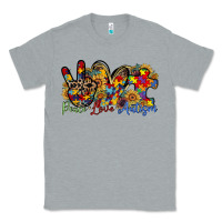 Heather Grey peace love autism Classic Tee - RacoonDesign