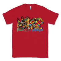 Red peace love autism Classic Tee - RacoonDesign