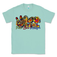 Seafoam peace love autism Classic Tee - RacoonDesign