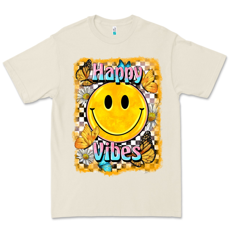 Happy Vibes Smiley Face Premium Tee by BarkalooDesign | Teevron