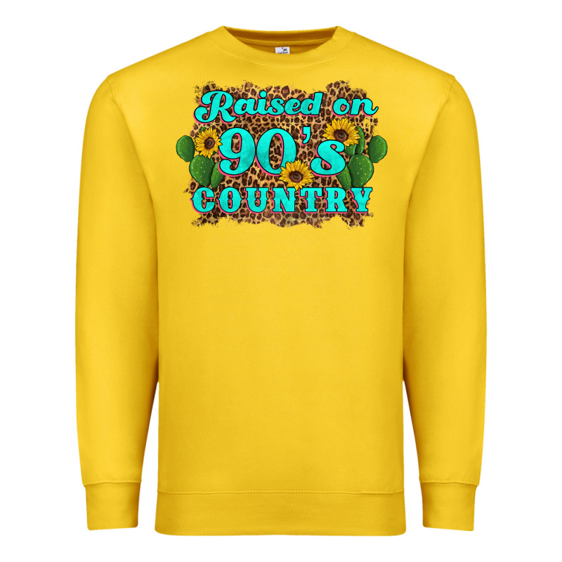 Raised 90's Country Cactus Sunflower's Premium Sweatshirt by Artiststas | Teevron