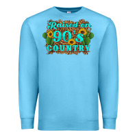 Ocean Blue raised 90's country cactus sunflower's Premium Sweatshirt - Artiststas