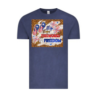 Vintage Denim flip flops fireworks & freedom 4th of july Vintage Tee - TumblerDesignByShophia