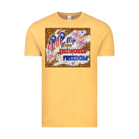 Vintage Mustard flip flops fireworks & freedom 4th of july Vintage Tee - TumblerDesignByShophia