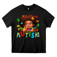 Black autism afro girl Heavy Core Tee - LillyAllenDesigns