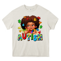 Autism Afro Girl Heavy Core Tee | Teevron