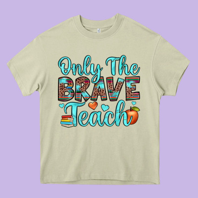 Only The Brave Teach Heavy Core Tee Designed By Jahusdesignshop