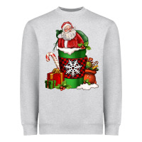 Heather Grey Christmas Santa Claus Coffee Cup Heavyweight Sweatshirt - FaDigitalArtStudio
