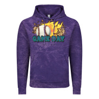 Cloud Purple game day baseball leopard flames fireball Vintage Hoodie - HowdyJamesFarm