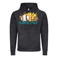 Vintage Black game day baseball leopard flames fireball Vintage Hoodie - HowdyJamesFarm