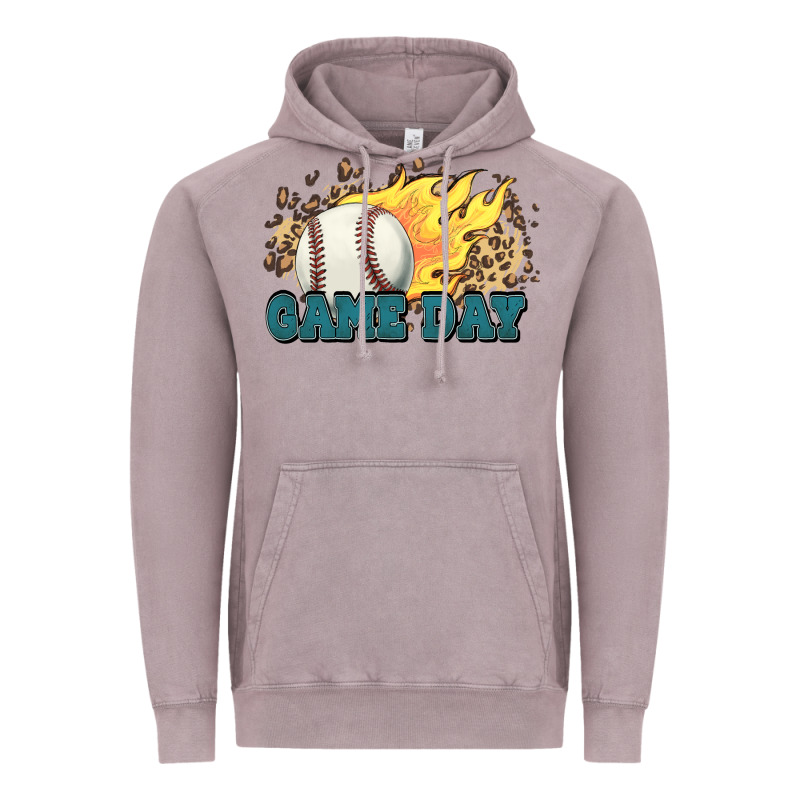 Game Day Baseball Leopard Flames Fireball Vintage Hoodie by HowdyJamesFarm | Teevron