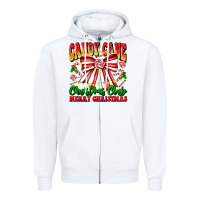 White Candy Cane Christmas Club Zipper Hoodie - CowhideDigitalArt