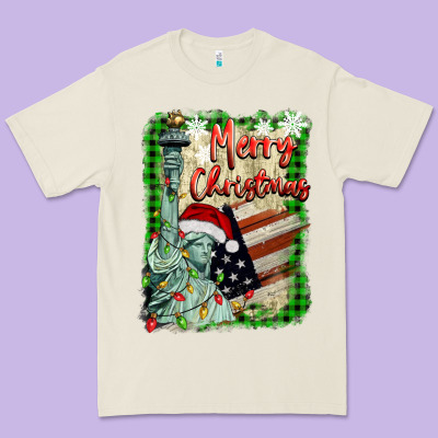 Merry Christmas  Statue Of Liberty Premium Tee Designed By Barkaloodesign
